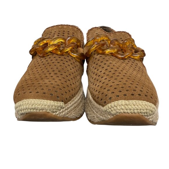 Dolce Vita Jhenee Leather Perforated Chunky Chain Espadrille Perf Women's sz 8.5 - Picture 4 of 11